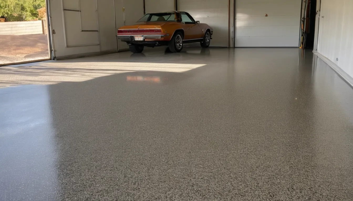 Epoxy garage floors with a clean flake finish in a Arvada home garage