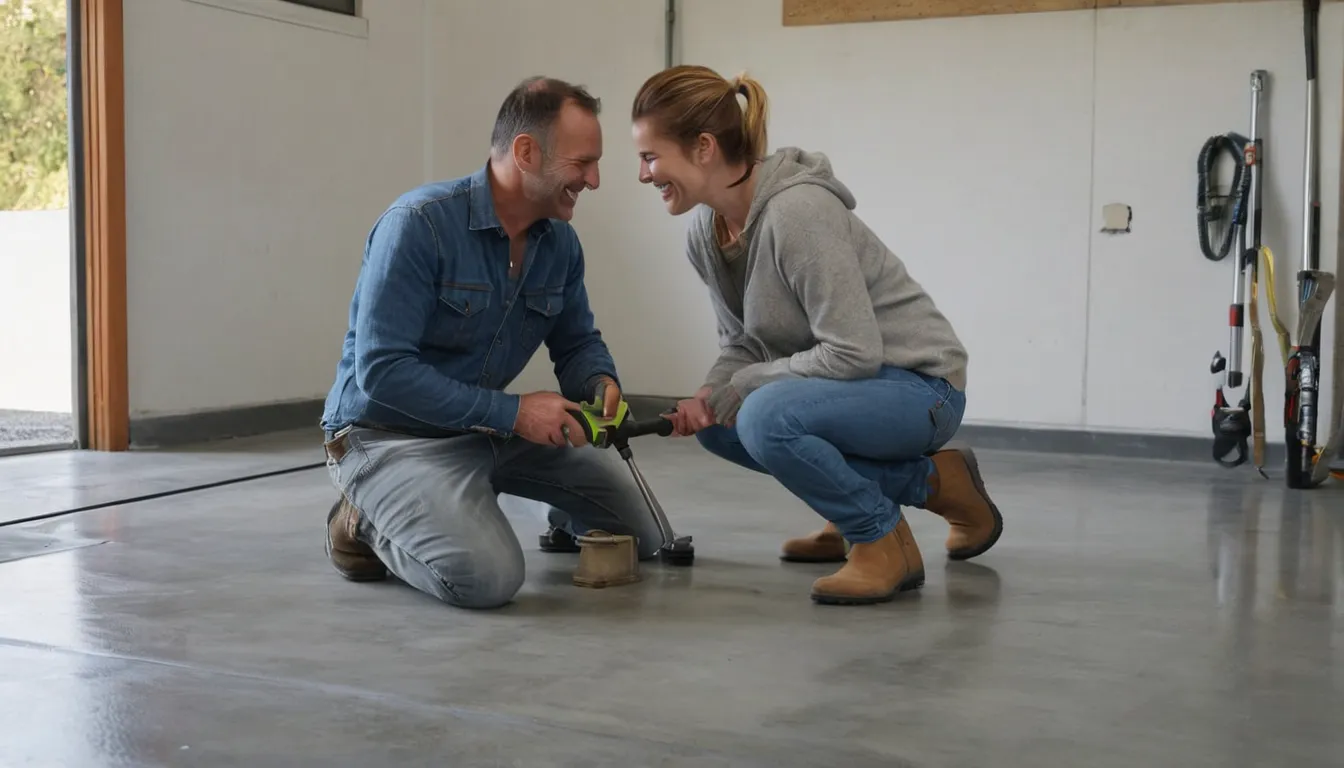 A provider checking a concrete floor in the Arvada area